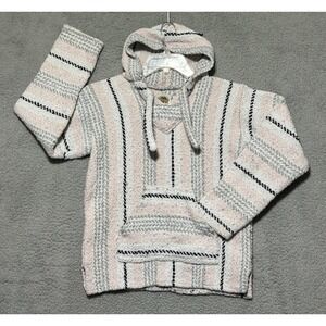 Earth Ragz Sweater Womens Small Pink Hoodie Poncho Sweatshirt Baja Drug‎ Rug